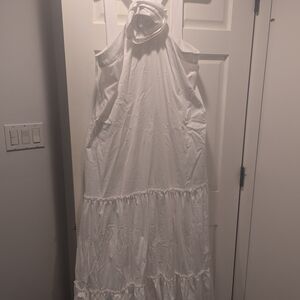 CeCe White Sleveless Maxi Dress With Flower